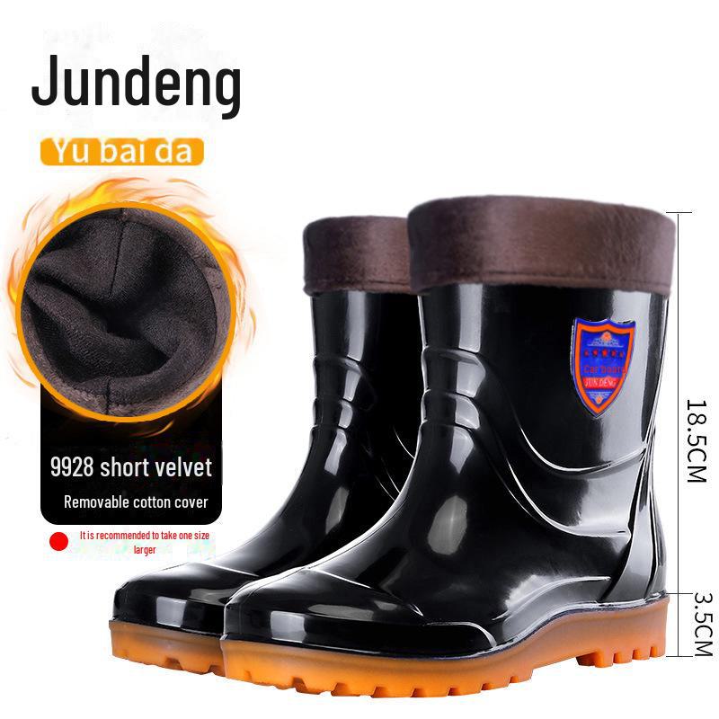 Men's Durable PVC Anti-Slip High-Top Rain Boots for Mining and Labor Protection