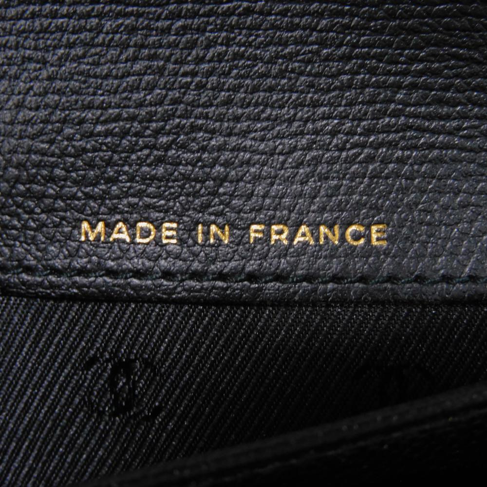 Used 10097 COCO Button Long Flap Wallet A20905 7940 Excellent Condition CC Mark Calfskin Enamel 9th Series COCO Mark
