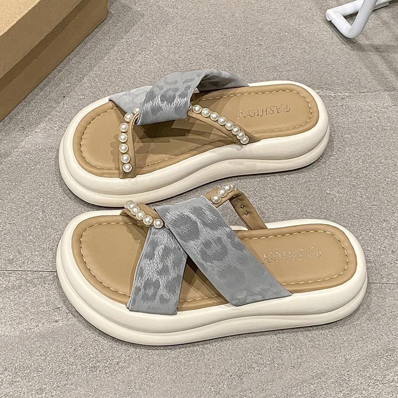 Fashion Beach Shoes House Slippers Platform Slipers Women Slides Sabot Genuine Leather 2025 Women's Genuine Leather Shoes Ladies' Slippe