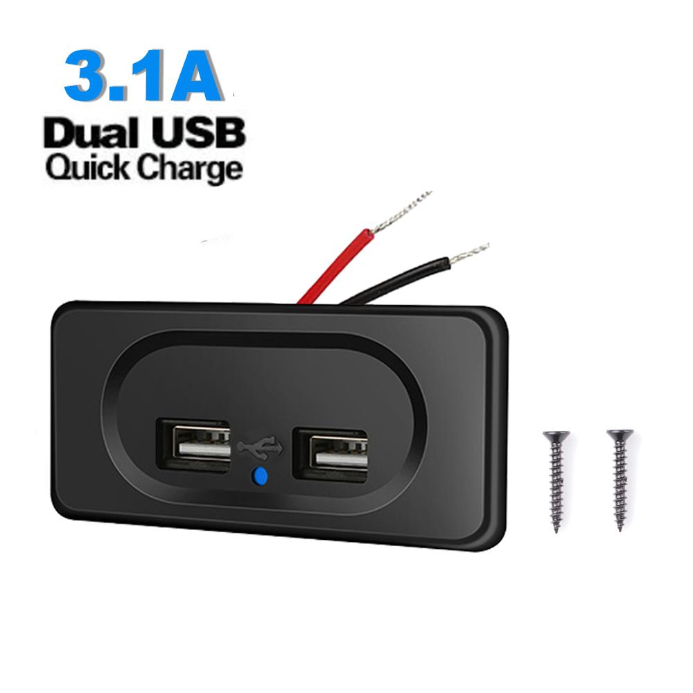 

Dual USB Car Charger Socket 12V/24V 3.1A 4.8A USB Charging Outlet Power Adapter for Motorcycle Camper Truck ATV Boat Car RV