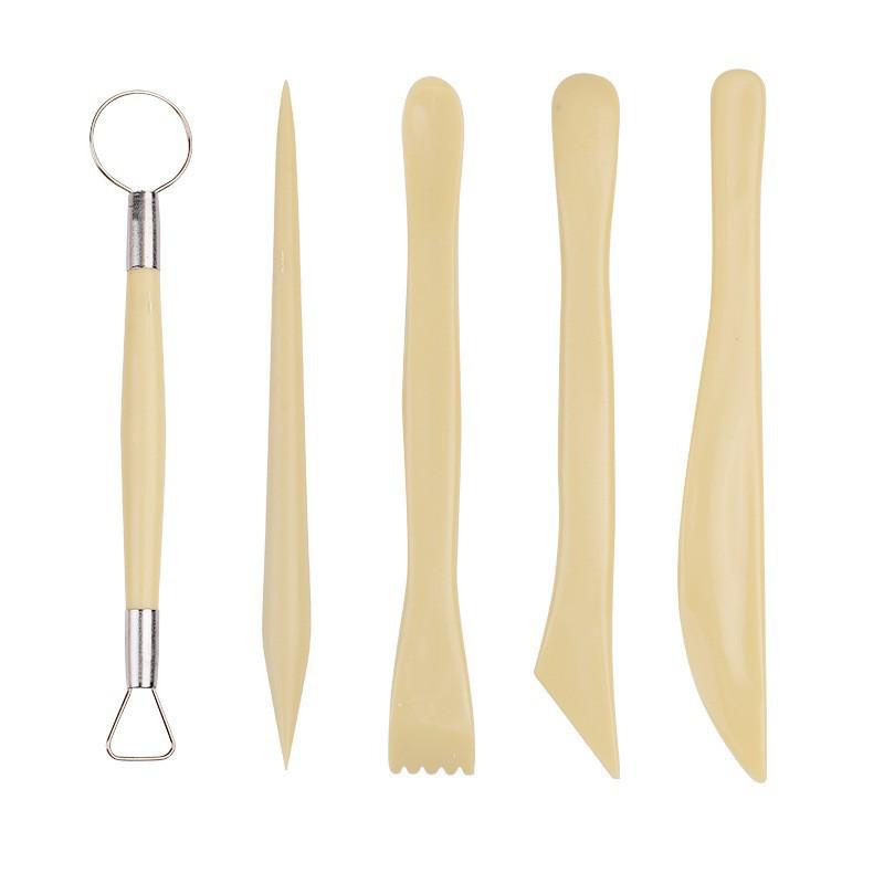 Ensemble d'outils de modelage en argile de poterie en cinq pièces pour sculpture DIY