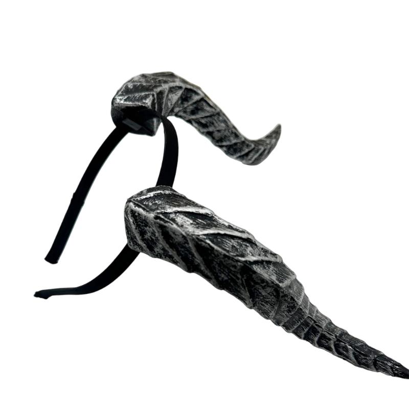 Dragon Horn Costume Headband for Theme Party Use, Plastic Horn Hair Accessory with Stage Show and Photo Prop Appeal