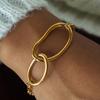 Design minimalist 18K gold, basic chain OT buckle bracelet jewelry
