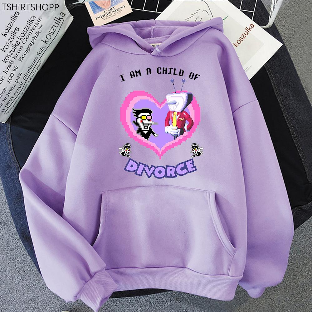 Spamton and Tenna Child of Divorce Hoodie Kawaii Funny Women/men Hoodies Autumn Winter Clothes Aesthetic Sweatshirt Vintage