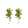 Silver Needle Crystal Tassel Flower Mesh Earrings - Elegant Niche Dangle for Women