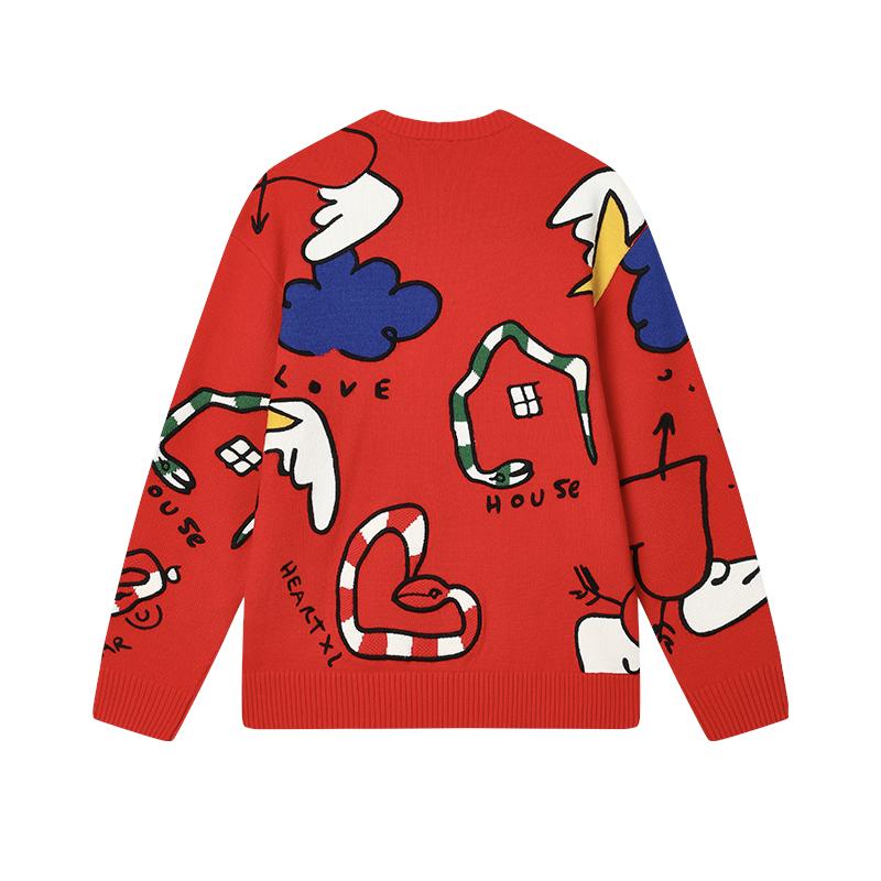 New FILA ORIGINALE Sweater Unisex Legend Red F11U519402F-RD