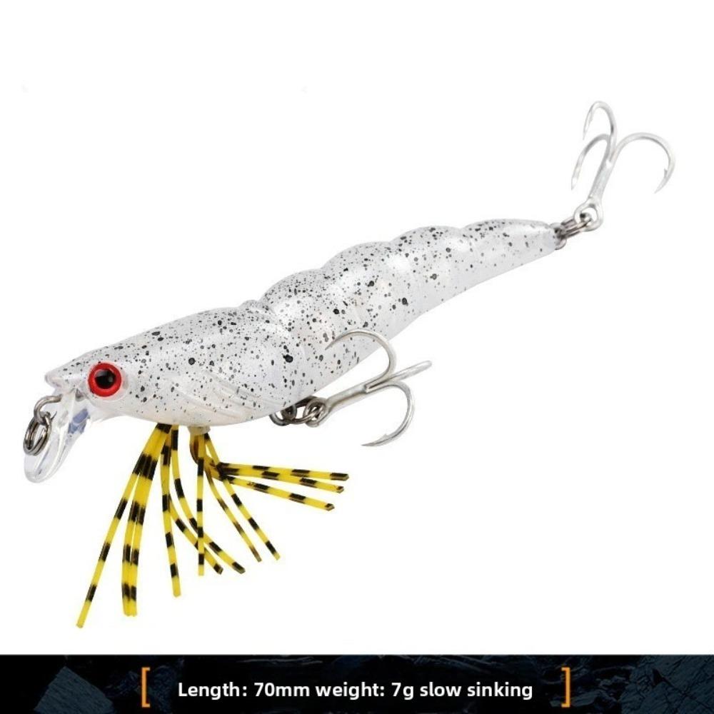 70mm Length 3D Flash Shrimp Longcast Design Shallow Minnow Slow Sinking Wobbler  Predator Fishing