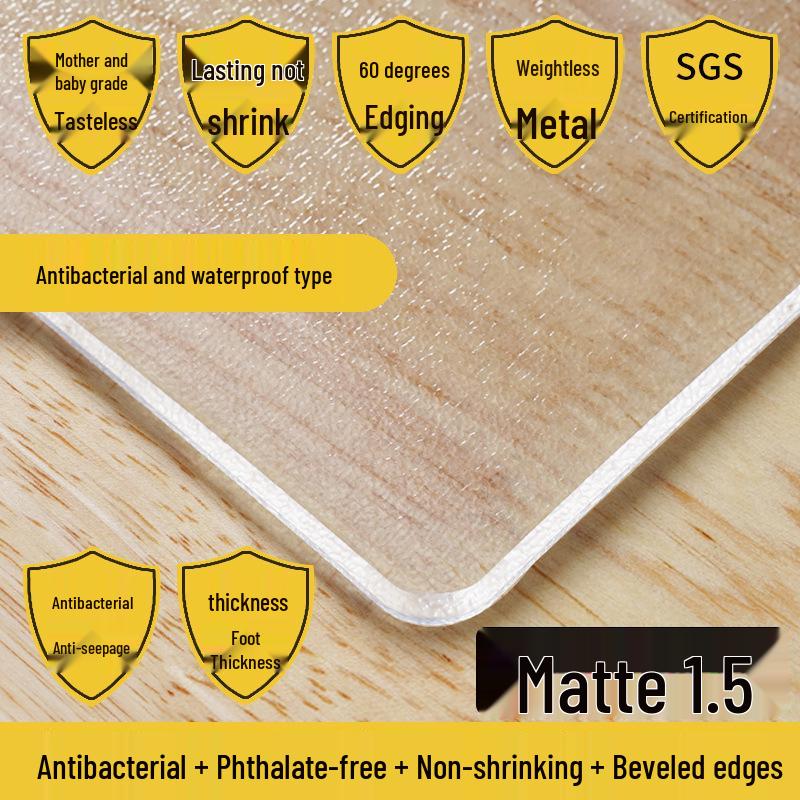 Durable Clear PVC Tablecloth: Waterproof, Washable, Anti-Scald Protective Mat for Dining or Coffee Tables