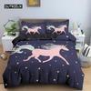 Unicorn Duvet Cover Set Cartoon Animal Bedding Set Single Twin King For Kids Girls Polyester Romantic Theme Star Comforter Cover