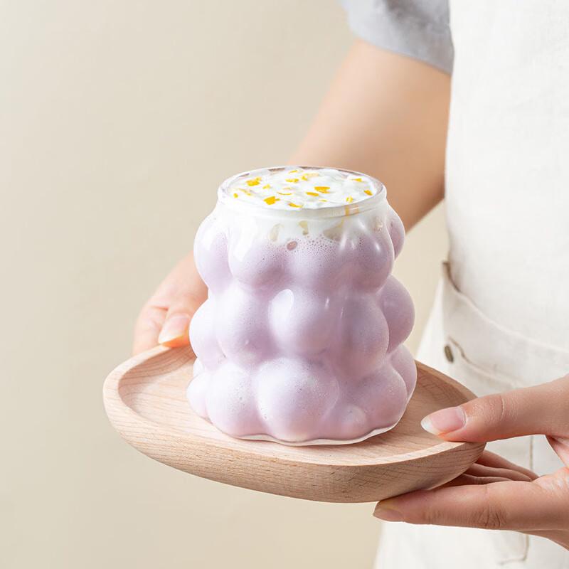 Thin Large Capacity Grape Design Handleless Glass Cup Set