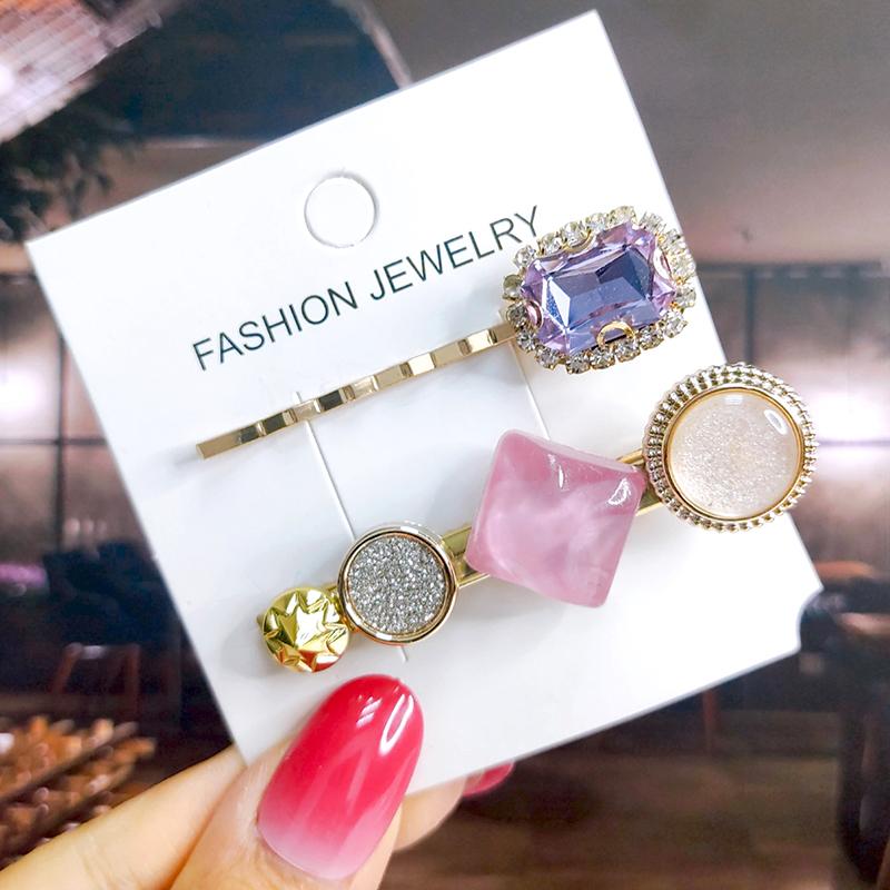 Neues Set Damen Haarspangen Schmuck Mode Kristall Haaraccessoires für Mädchen Luxus Perle Geometrische Haarspangen Nadeln Weihnachtsgeschenk