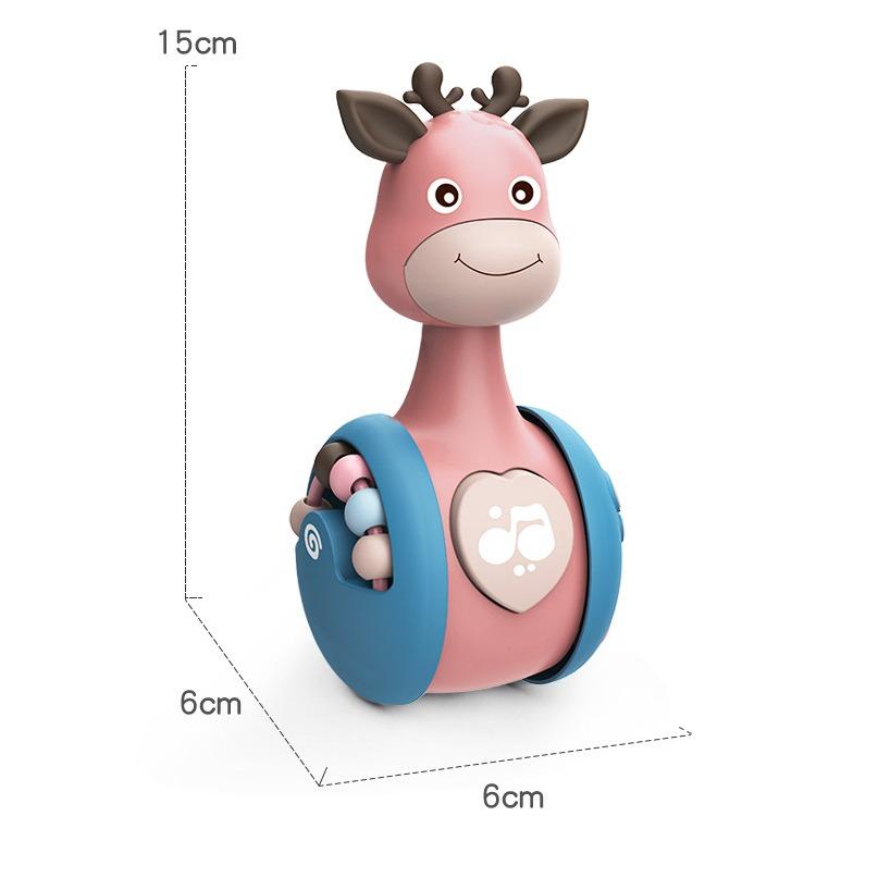 

Детская игрушка-жираф, забавная мультяшная стоячая игрушка-жираф, игрушка Монтессори, ранние развивающие подарки для малышей от 3 месяцев 15*6*6cm розовый