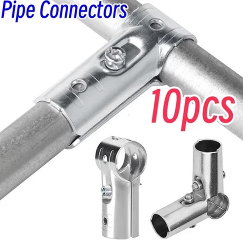 5Pcs/10Pcs 25Mm Structural Pipe Connectors Metal Tube Connector Pipe Rod Support Fixed Clamp Connector Fittings