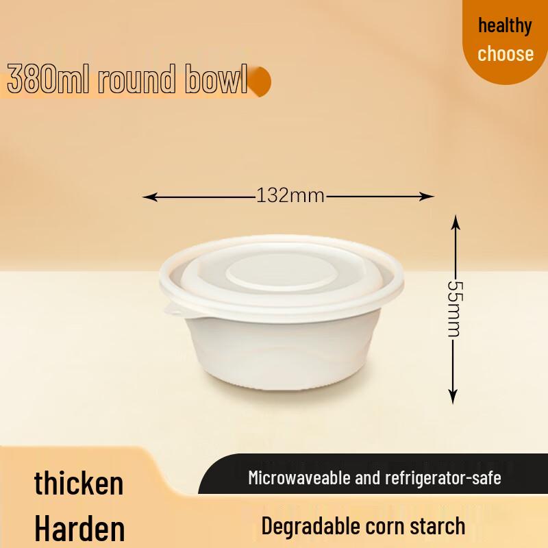 Xinran Biodegradable Corn Starch Round Takeaway Bowl 380ml