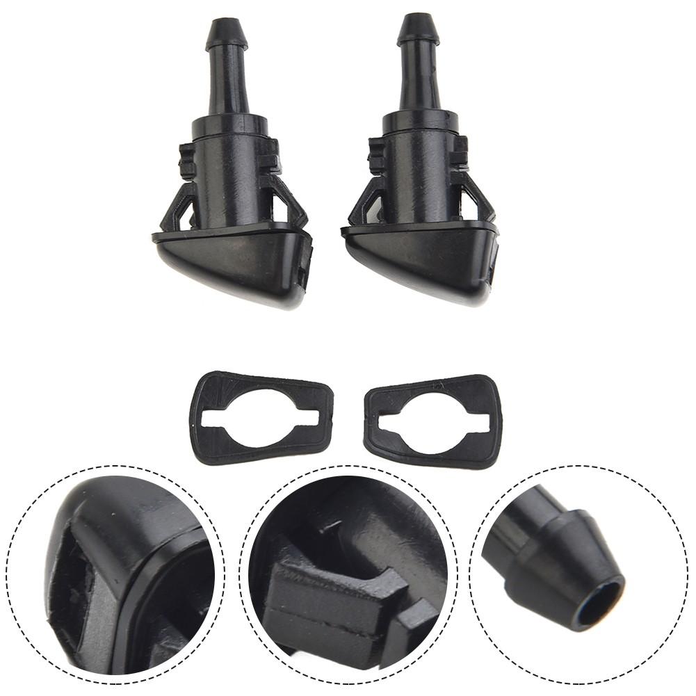 1 Pair Windscreen Washer Spray Black Nozzle Plastic