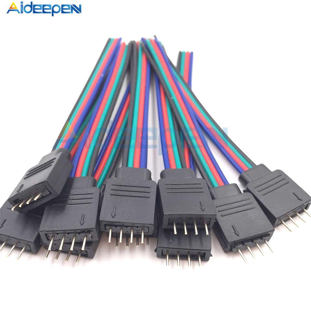4pin 10cm LED RGB Strip Light Connector Male Female Plug Socket Connecting Cable Wire For 5050 RGB RGBW Led Strip Light