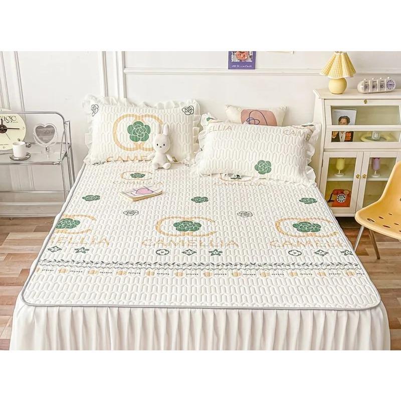 Cool Feeling Mattress Bed Skirt Bed Cover Summer Machine Washable Ice Silk Pad Household Air Conditioning Anti Slip Bed Cover
