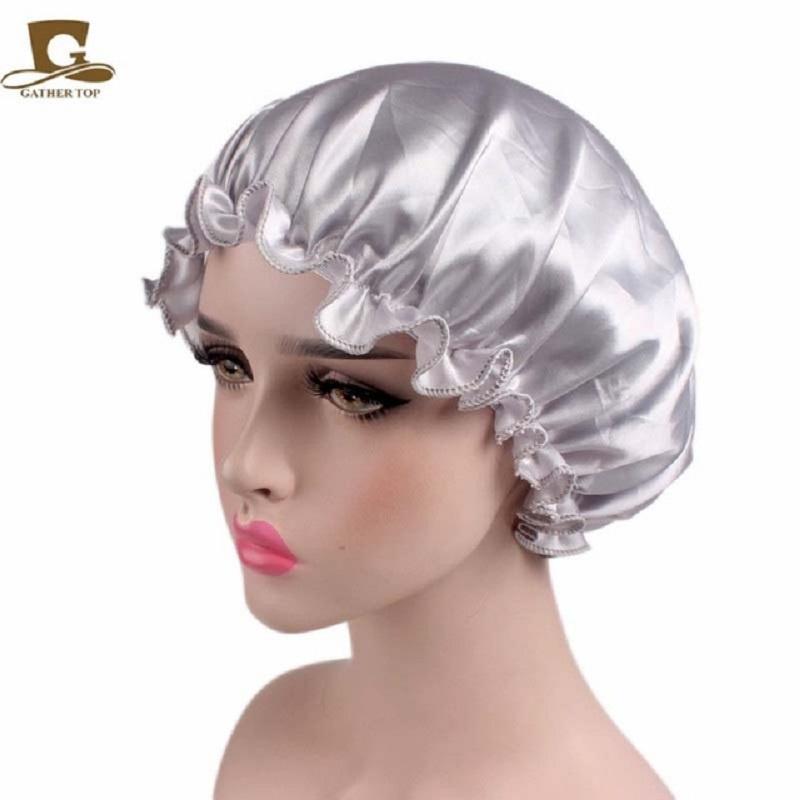 Luxurious Satin Sleep Night Cap For Curly Hair Beauty Salon Head Cover Bonnet Hat