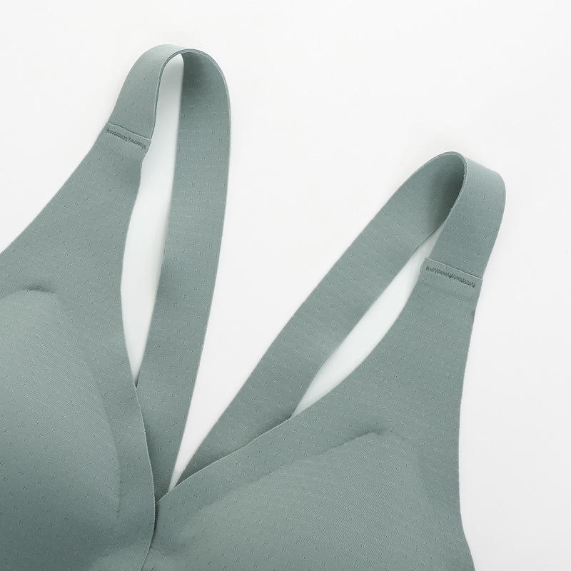 Biustonosz z głębokim dekoltem w serek z przodu, bezśladowa, bezszwowa bielizna, niewidoczny biustonosz push-up, kobiecy biustonosz bez fiszbin, piękna bielizna z tyłu