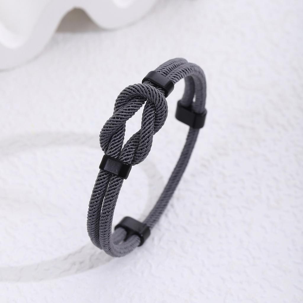 Handmade Milan Rope Adjustable Men Bracelet with Knot Design