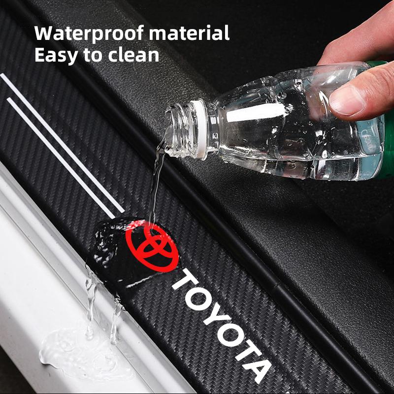 1/4/5Pcs Car Door Sill Protector Strip Anti-Scratch Sticker Keyring For Toyota 86 RAV4 CHR Corolla Camry Yaris Prado Supra Crown