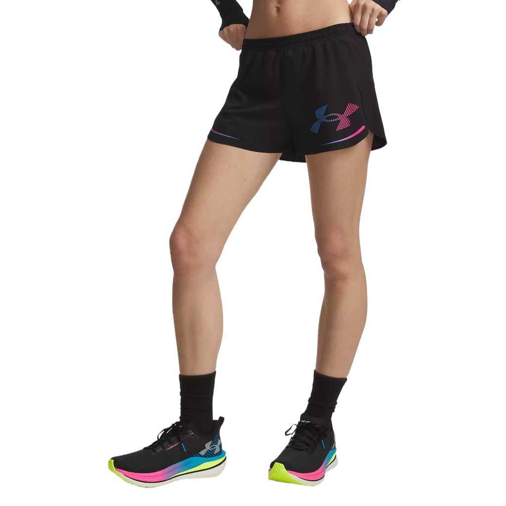 Under Armour Breathable Solid Color Elastic Running Shorts Women shorts 6009501-008
