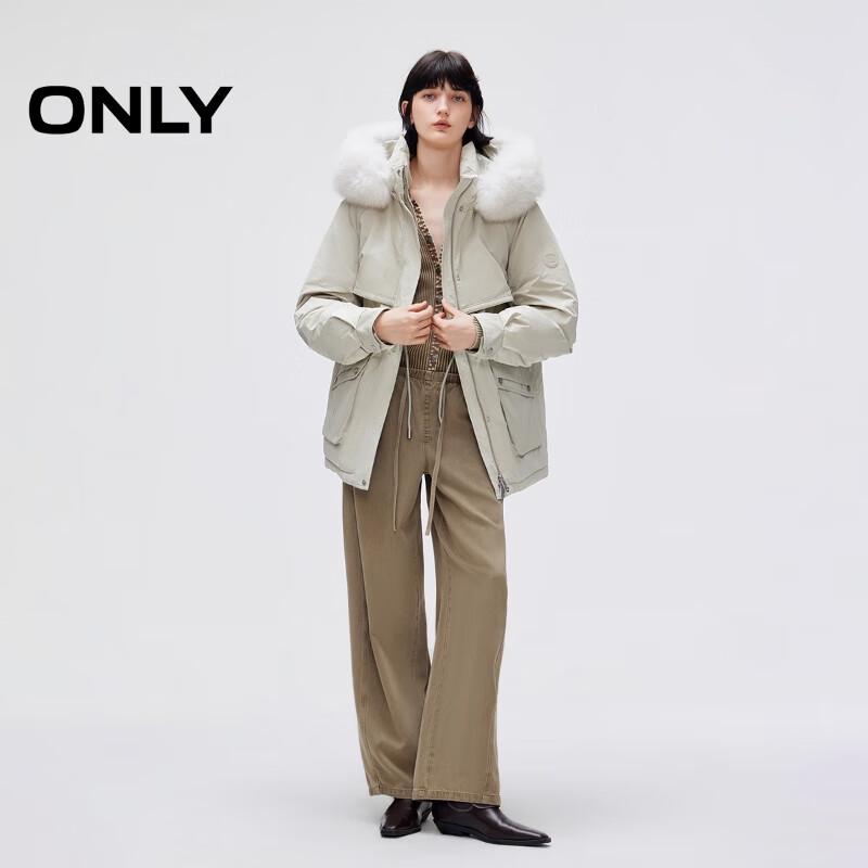 Only Women's 2025 Winter Detachable Faux Fur Hooded Goose Down Parka