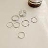 7pcs Ring Set Instagram Hip Hop Style Adjustable Index Finger Joint Ring Style Retro Punk Style Men's and Women's Ring Set