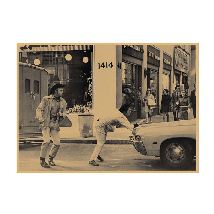 

Midnight Cowboy Retro Movie Poster - Vintage Kraft Paper Wall Decor for Bar or Dorm 29.7X42cm (A3 size)