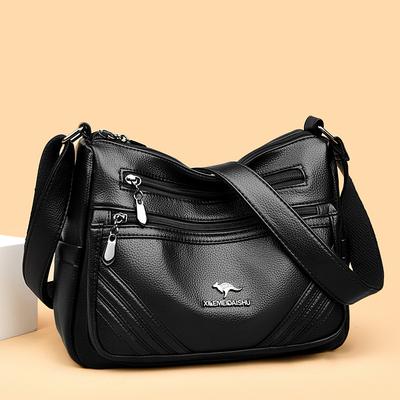 Crossbody Bag - Autumn/Winter Fashion Multi-layered Shoulder Bag - Soft Leather - Maternal Bag for Middle-aged Women