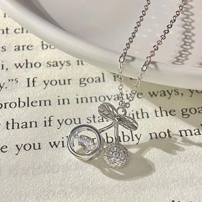Flash Diamant Ronde Diamant Agile Zirkoon Kersen Hanger Veelzijdige Ketting Sleutelbeenketting Dun Exquise Ins