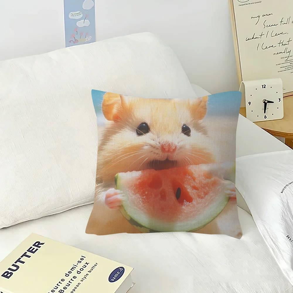 Funny Sad Hamster Emoticon   Pillow Cover Design cushion Cover decor Holiday Decorati