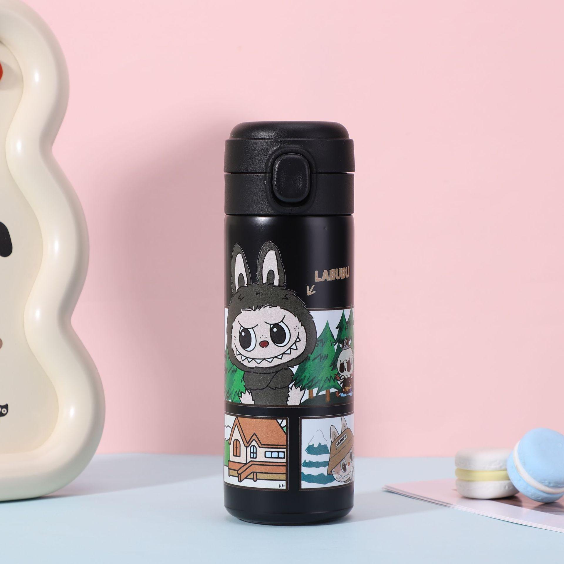 

Cartoon Pattern Bouncing Cup Car Pea Cup High Value 304 Stainless Steel Vacuum Thermos Cup 420ml