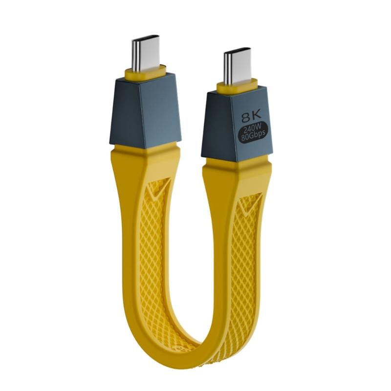 240W 80Gbps USB4 2.0 Short USB C To USB C Cable Fast Charging Type C Data Transfer 8K Data Charging Extension Cable