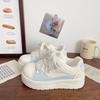 Milk white muffin thick-soled shell head 22 spring new chic niche low-top board shoes