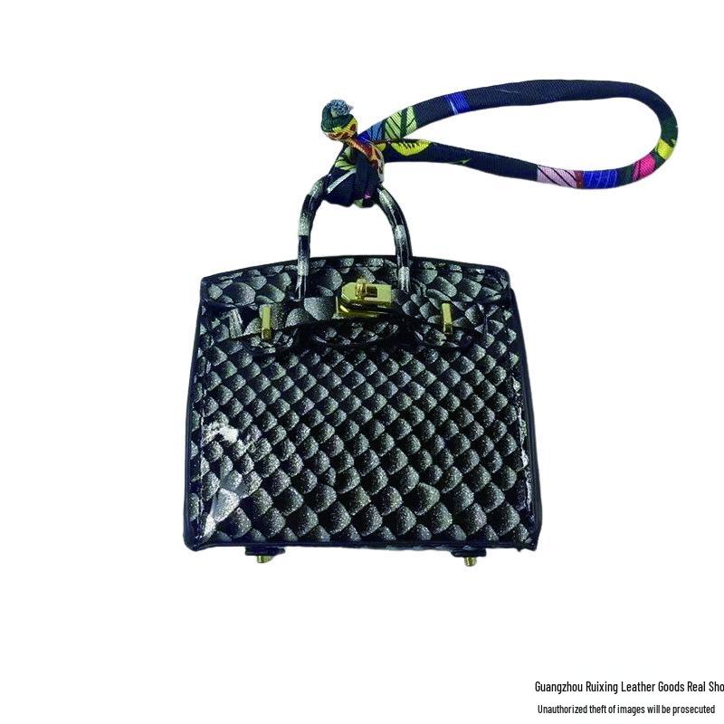 

Мини-сумка-шарм из натуральной кожи для трансграничной торговли - Идеально подходит для помады, наушников и ключей