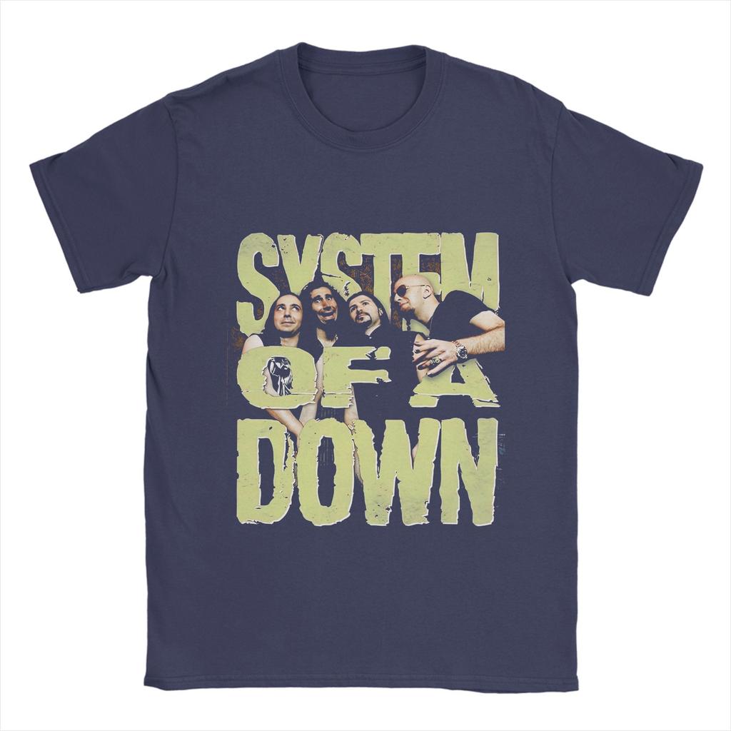 System Of A Down T Shirt Summer 100% Cotton T-Shirts For Men Hippie Casual Tee Shirt Short-Sleeve Y2K Casual Clothes