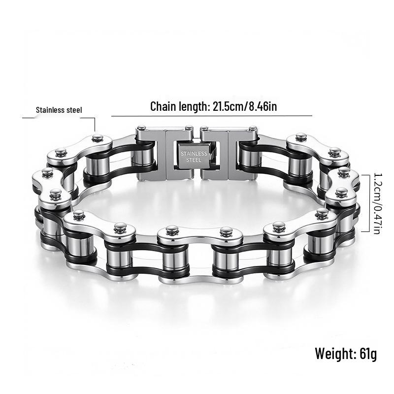 Retro Stainless Steel Motorcycle Chain Bracelet - Creative European & American Style