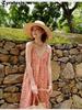 Bohemian Vintage Off-Shoulder Dress for Women Summer Xinjiang Tourism Thailand Hainan Sanya Beach Vacation Style Maxi Dress