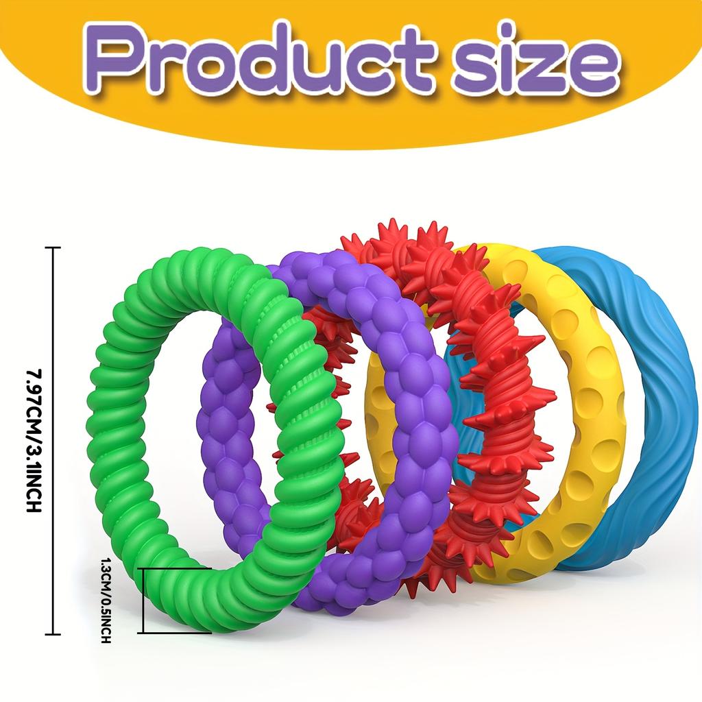 5PCS Autism Bracelet Sensory Fidget Toys for Kids Adults Pack Autism Sensory Toys for Special Needs Autistic Stretchy Bracelets
