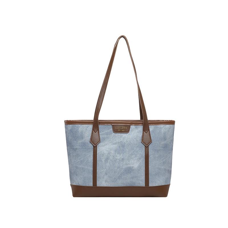 

new large-capacity tote bag women s fashion commuter shoulder bag splicing design cute portable messenger bag