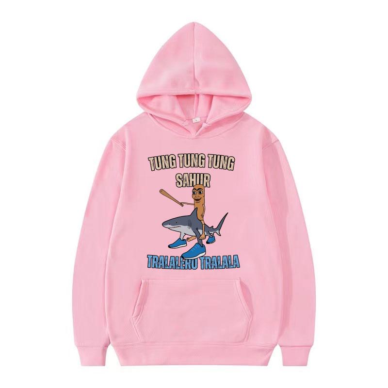 Tung Tung Tung Sahur Baseball Meme Hoodie Toppar Tralero Tralala Rolig Löparhaj Humor Streetwear Hoodies Män Kvinnor Sweatshirt