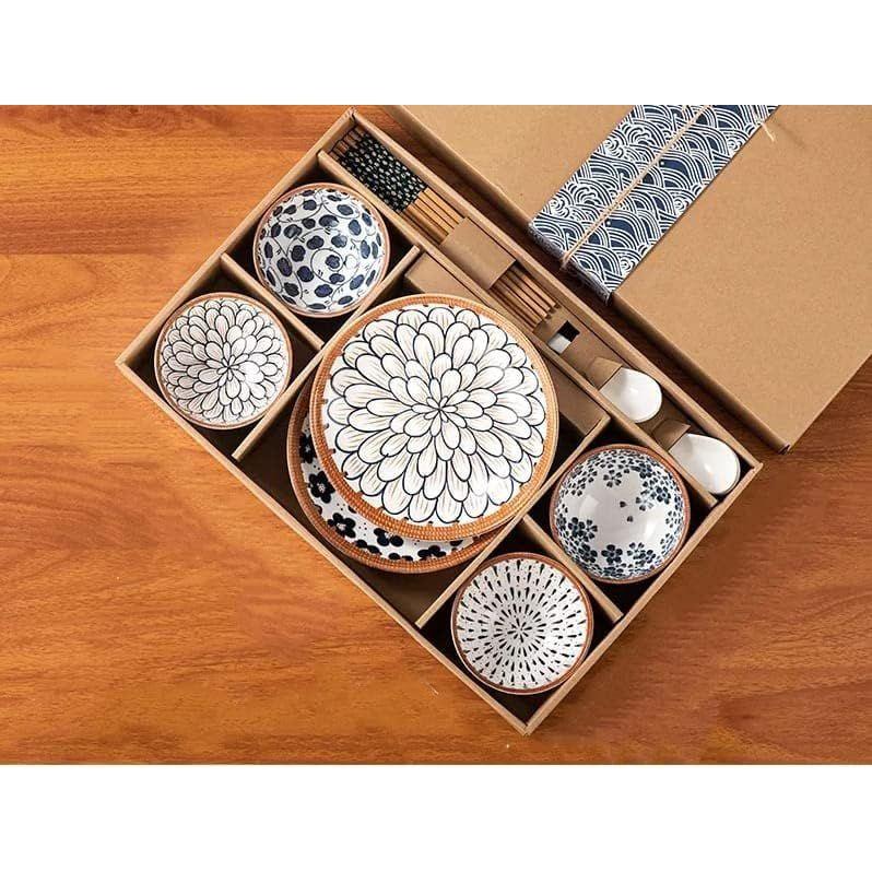 Porcelain Japanese Ramen Bowls And Spoons Set With Chopsticks-Rice Or Soup And Noodles Dessert Bowls For Rice Soup Snack Bowl Microwave