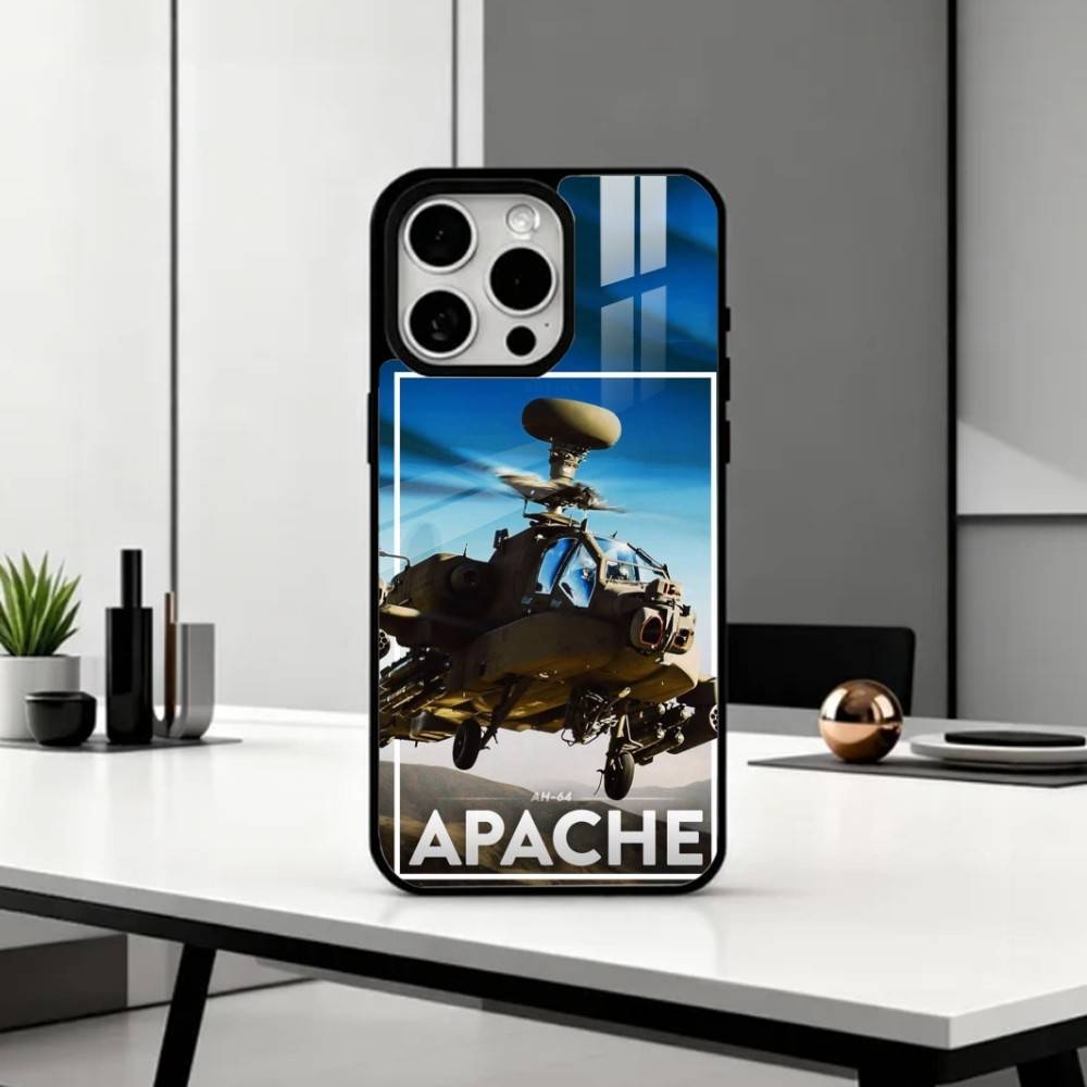 Apache AH-64 Helicopter Gunships Phone Case For iPhone17,16,15,14,13,12,11 Plus,Pro Max Magnetic For Magsafe Wireless Charging