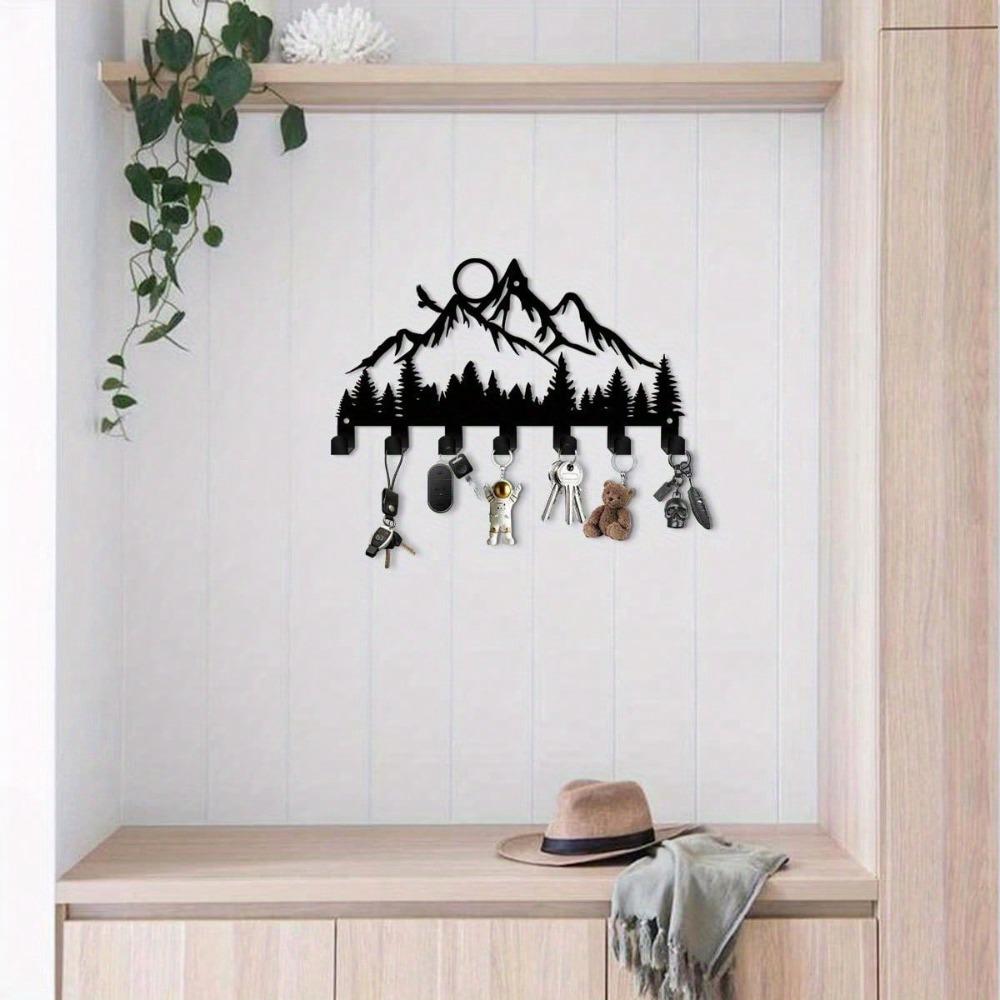 Metal Forest Key Hook 9.84 Inch Wall Mounted Key Holder for Keys Coats Hats Artwork Office Kitchen Bathroom Wall Decor