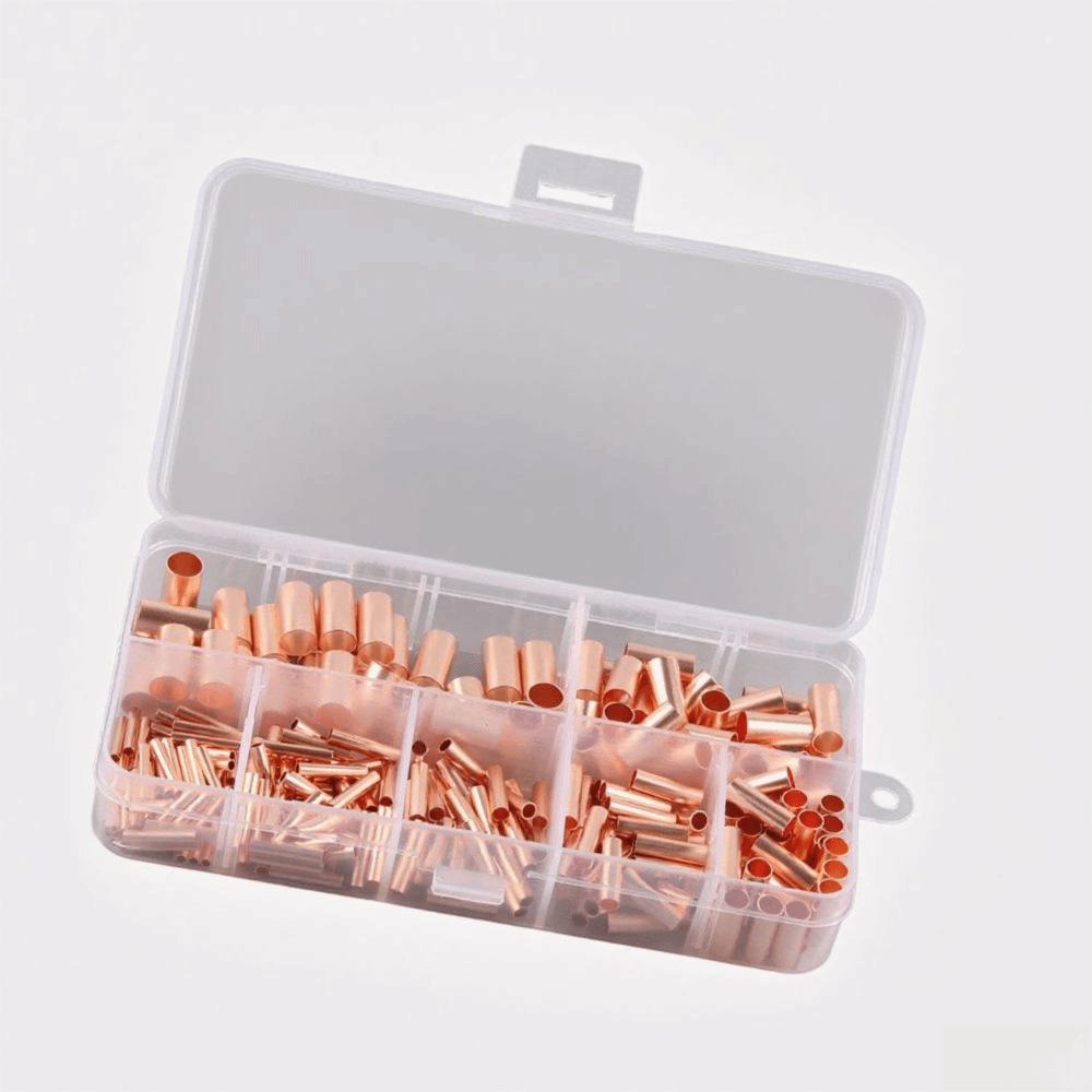 250Pcs GT Tube Connector Copper Tube Connector Copper Tube Connector Kits Wire Connection