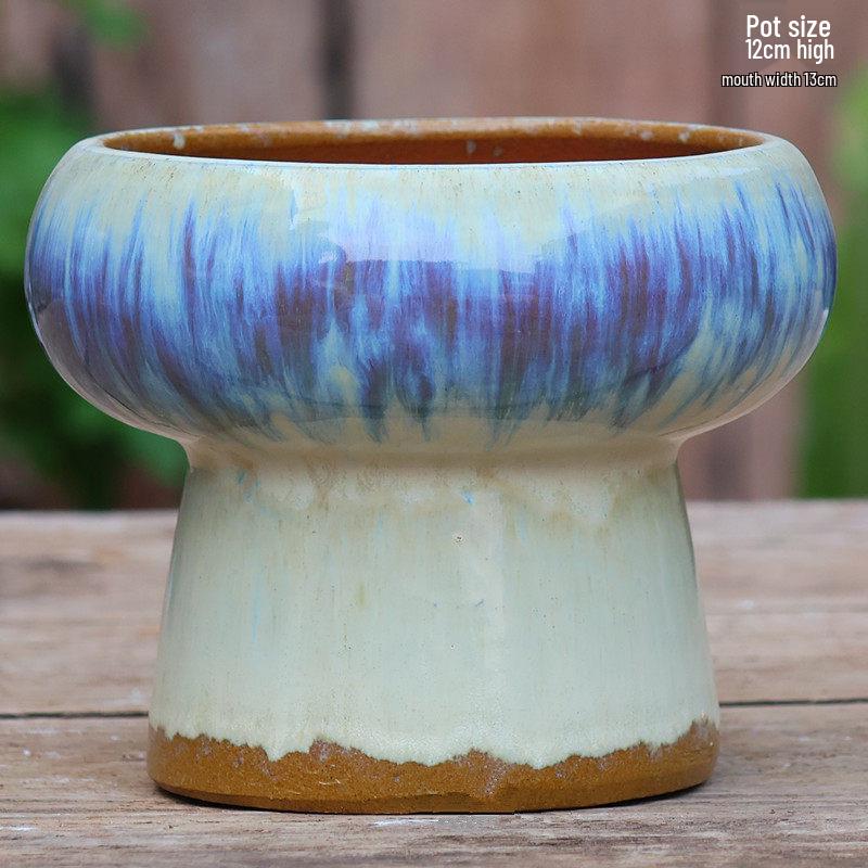 Large Handmade Coarse Ceramic Pot for Succulents and Greenery