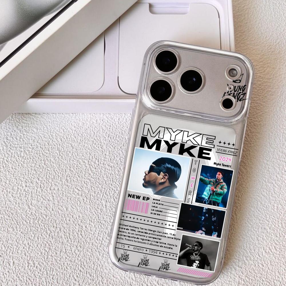 M-Myke TowerS Singer Phone Case For iPhone 17 16 15 14 13 12 Pro Max Plus With Magnetic Crystal Clear Case Wireless Charge