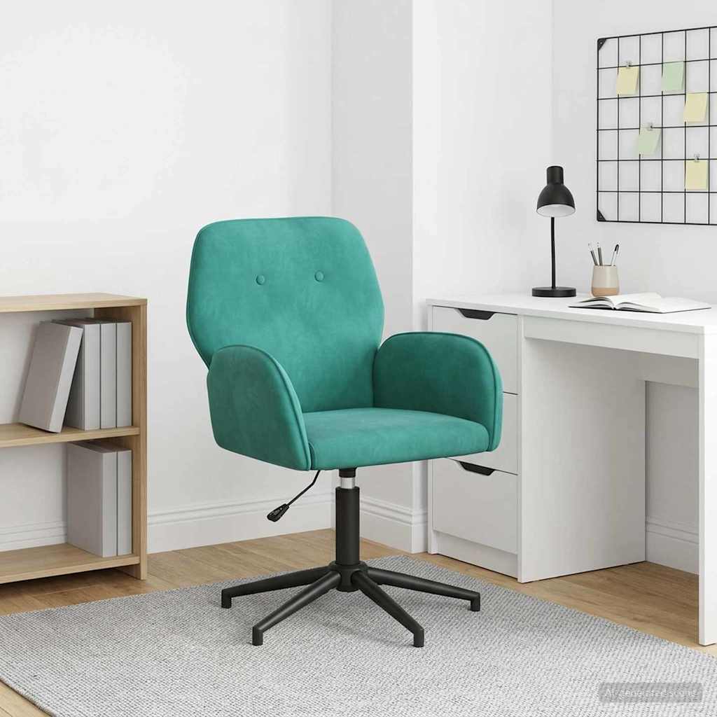 Swivel Chair 54 x 55 x 90 cm Turquoise Velvet