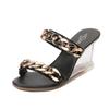 1098 Series Cm Heel Cm Platform Wedge Heel Slippers Shallow Women's Chain Simple Transparent Crystal Shoes LFD